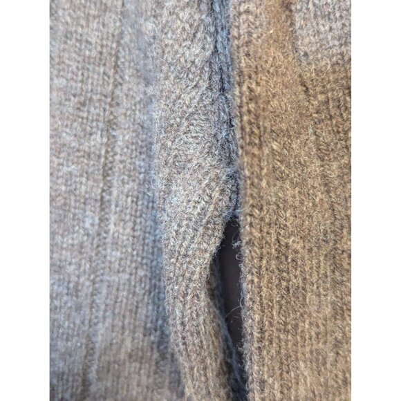 Vintage Heather & Tweed Brown Wool Shetland Ribbed Knit V-Neck Pullover Sweater - Picture 2 of 5